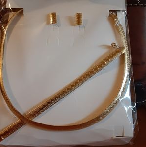 Chevron Bracelet Earrings Necklace Set